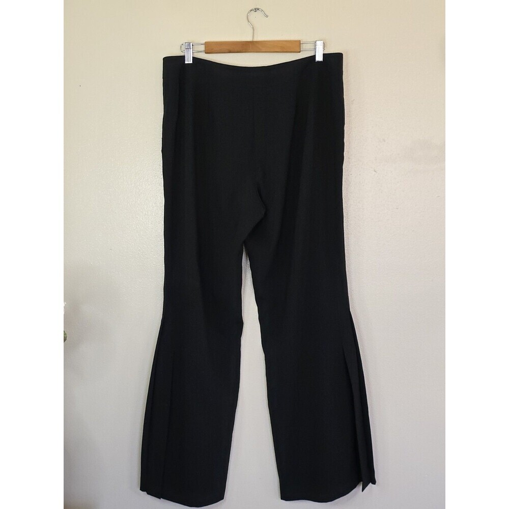 Versailles Wide Leg Dress Pants Womens Size 14 Black Side Slit - Picture 3 of 9